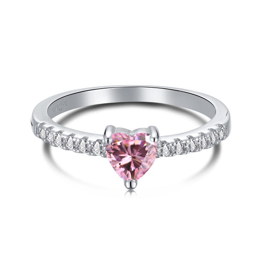 [Clover Jewelrys]0.5 Carat CaratEternity Charming Heart Shape Lover Ring