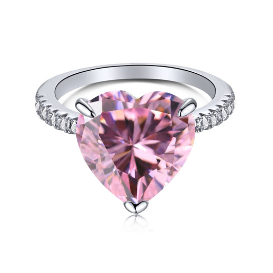 [Clover Jewelrys]6.0 Carat Luxurious Sparkling Romantic Heart Cut Lover Ring