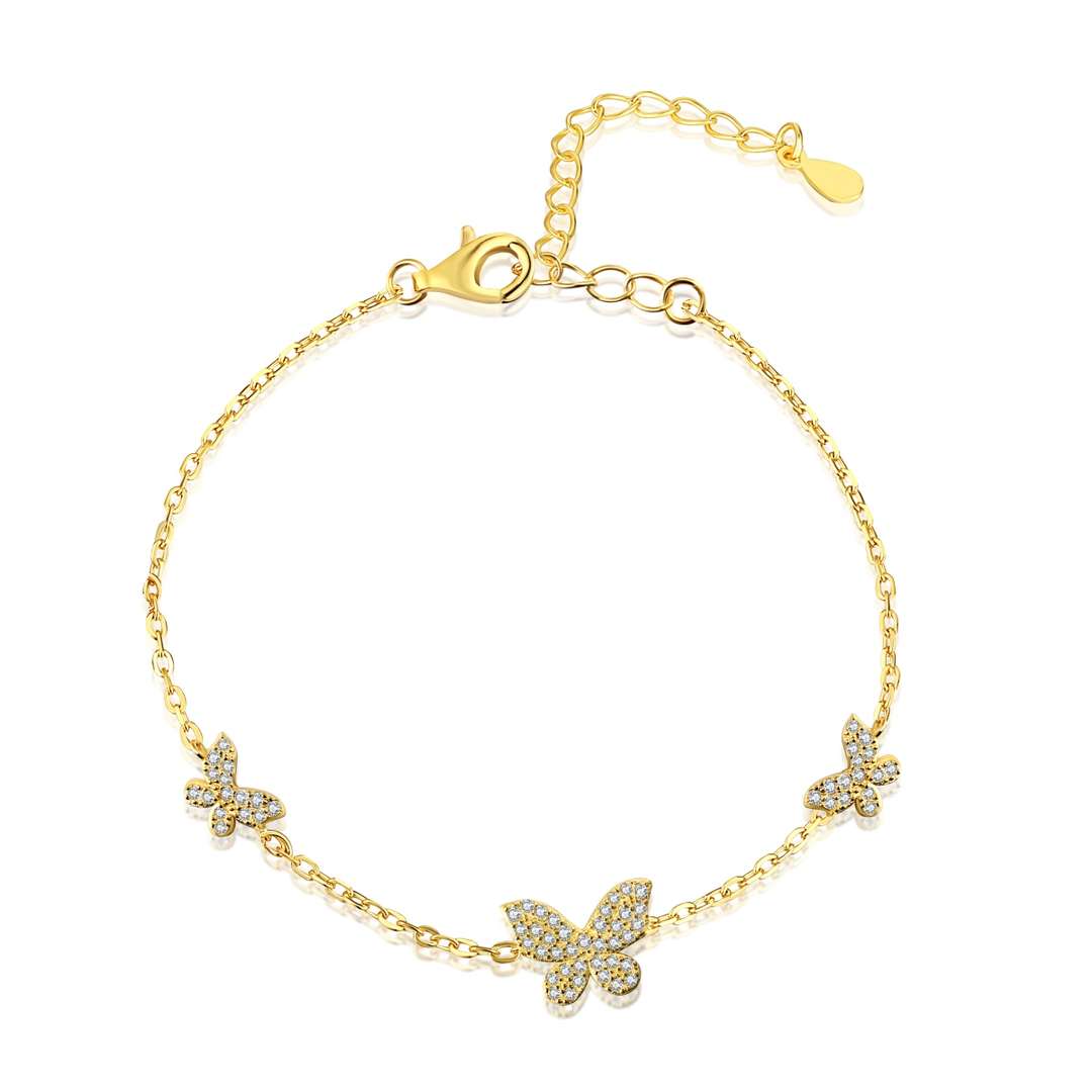 [Clover Jewelrys]Delicate Butterfly Pendant Bracelet