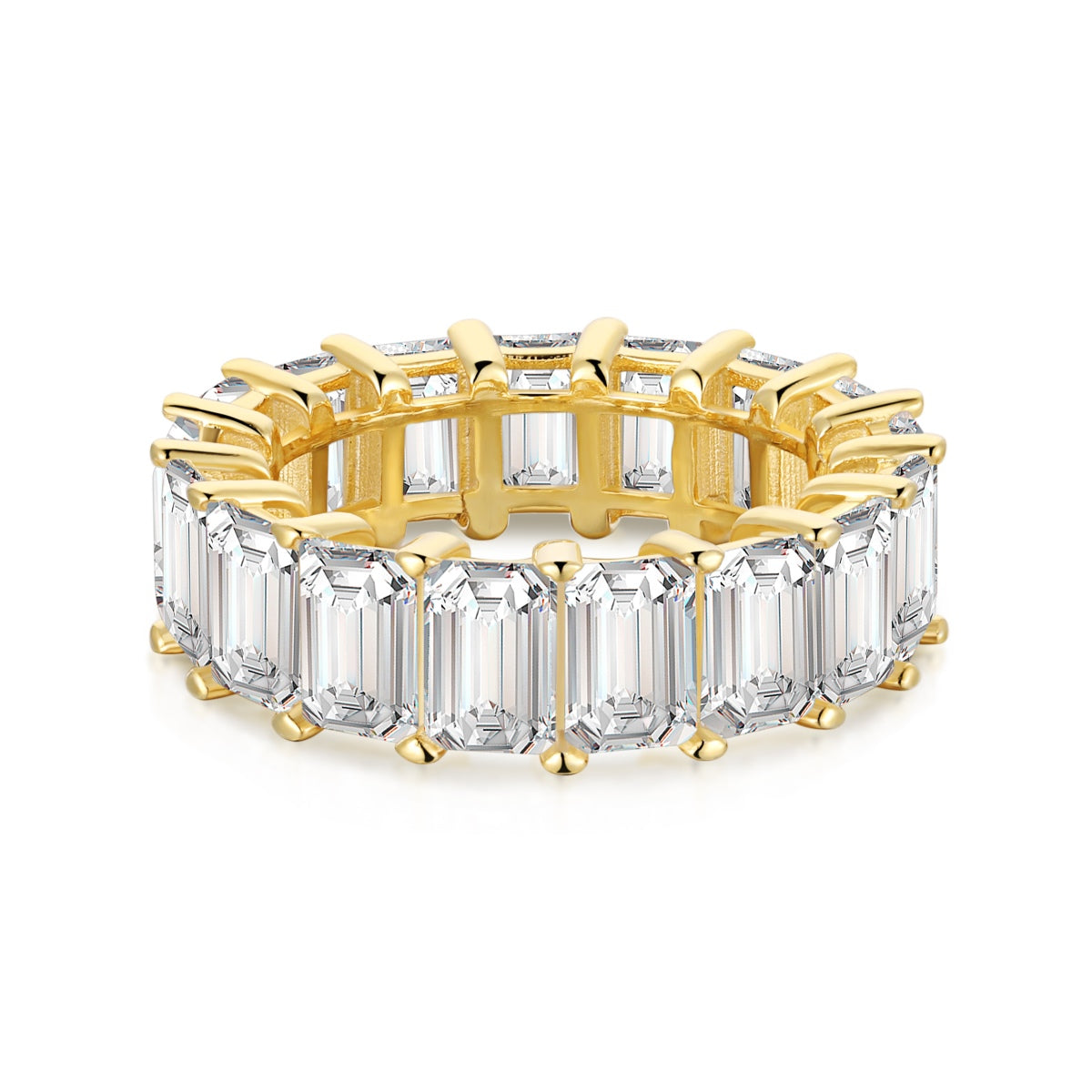 [Clover Jewelrys]0.75 Carat Elegant Emerald Cut Tennis Ring