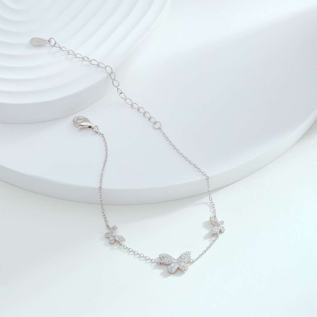 [Clover Jewelrys]Delicate Butterfly Pendant Bracelet