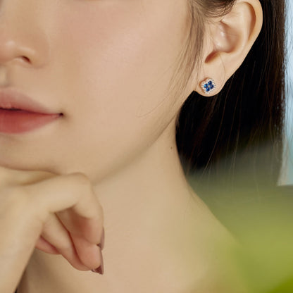 [Clover Jewelrys]Four-Leaf Clover Flower Shaped Earrings