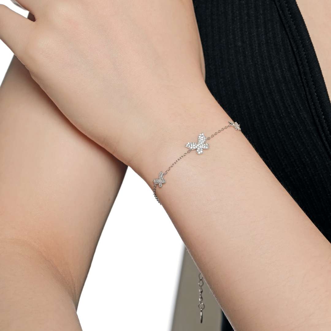 [Clover Jewelrys]Delicate Butterfly Pendant Bracelet