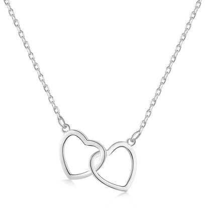 [Clover Jewelrys]Sterling Silver Love Double Ring Necklace