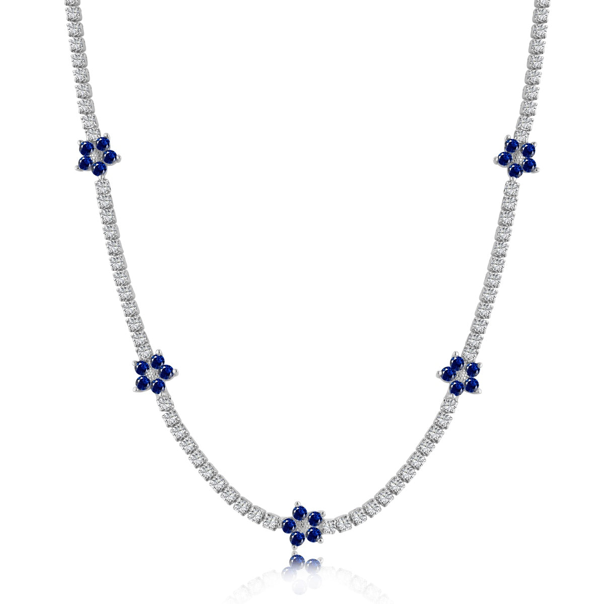 [Clover Jewelrys]Luxurious Colorful Flower Tennis Necklace