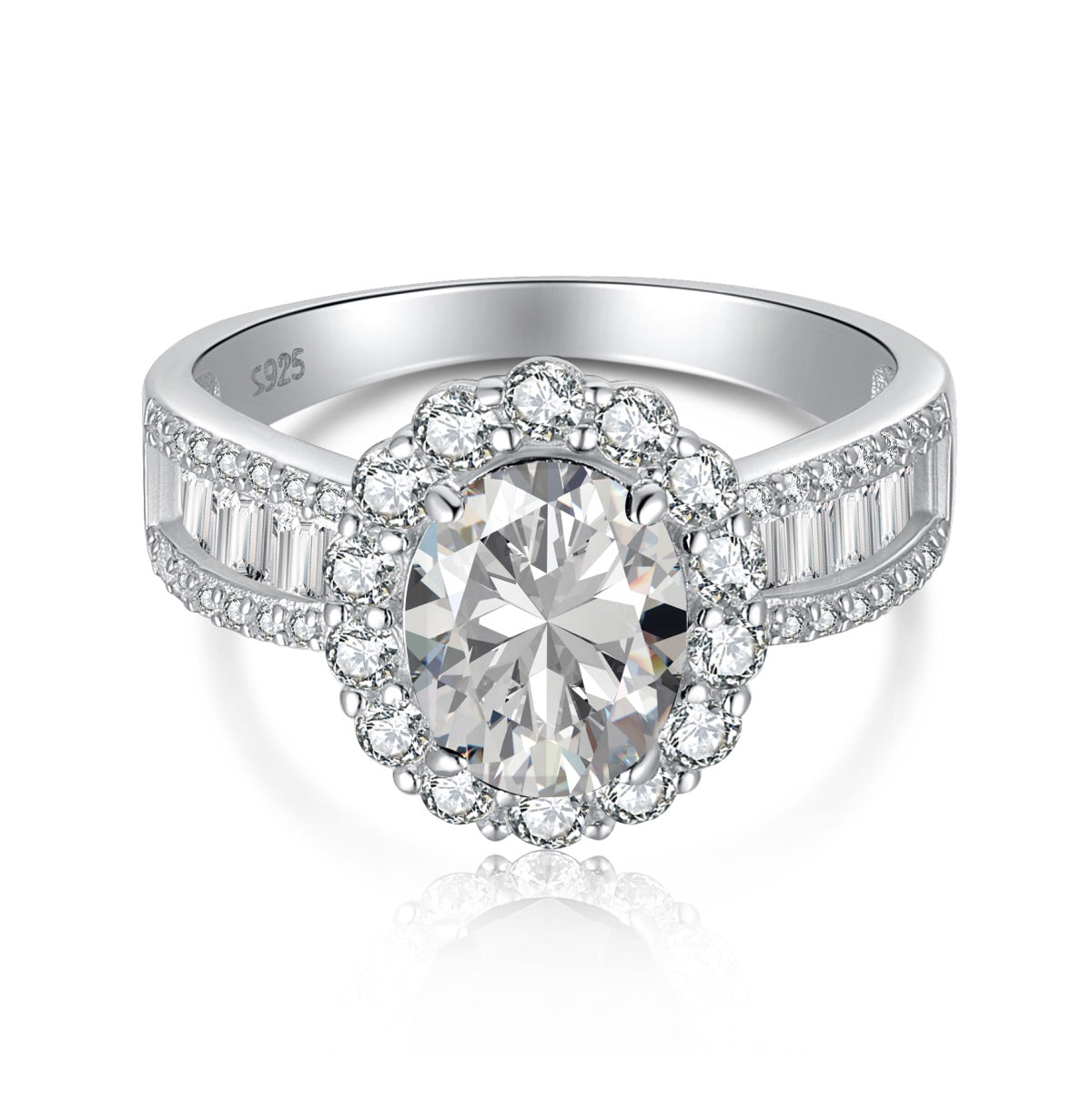 [Clover Jewelrys]1.5 Carat Dazzling Charming Oval Cut Banquet Ring