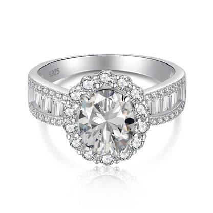 [Clover Jewelrys]1.5 Carat Dazzling Charming Oval Cut Banquet Ring