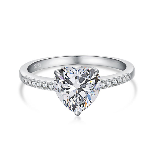 [Clover Jewelrys]2.0 Carat Dazzling Lustrous Heart Cut Lover Ring