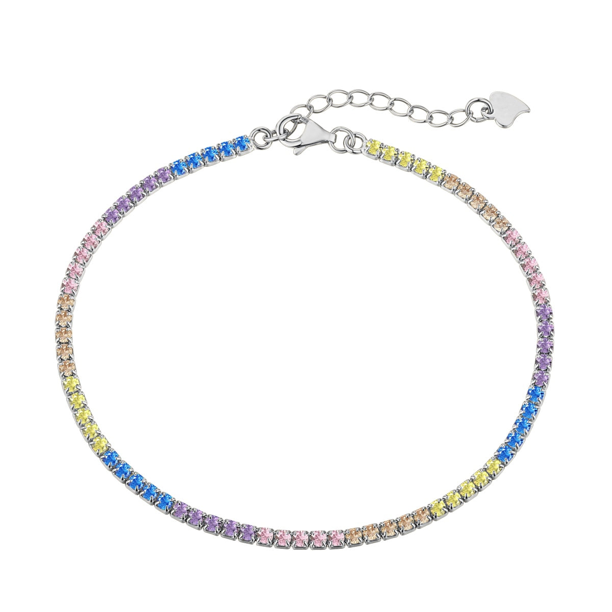 [Clover Jewelrys]Dazzling Colorful Round Cut Daily Bracelet