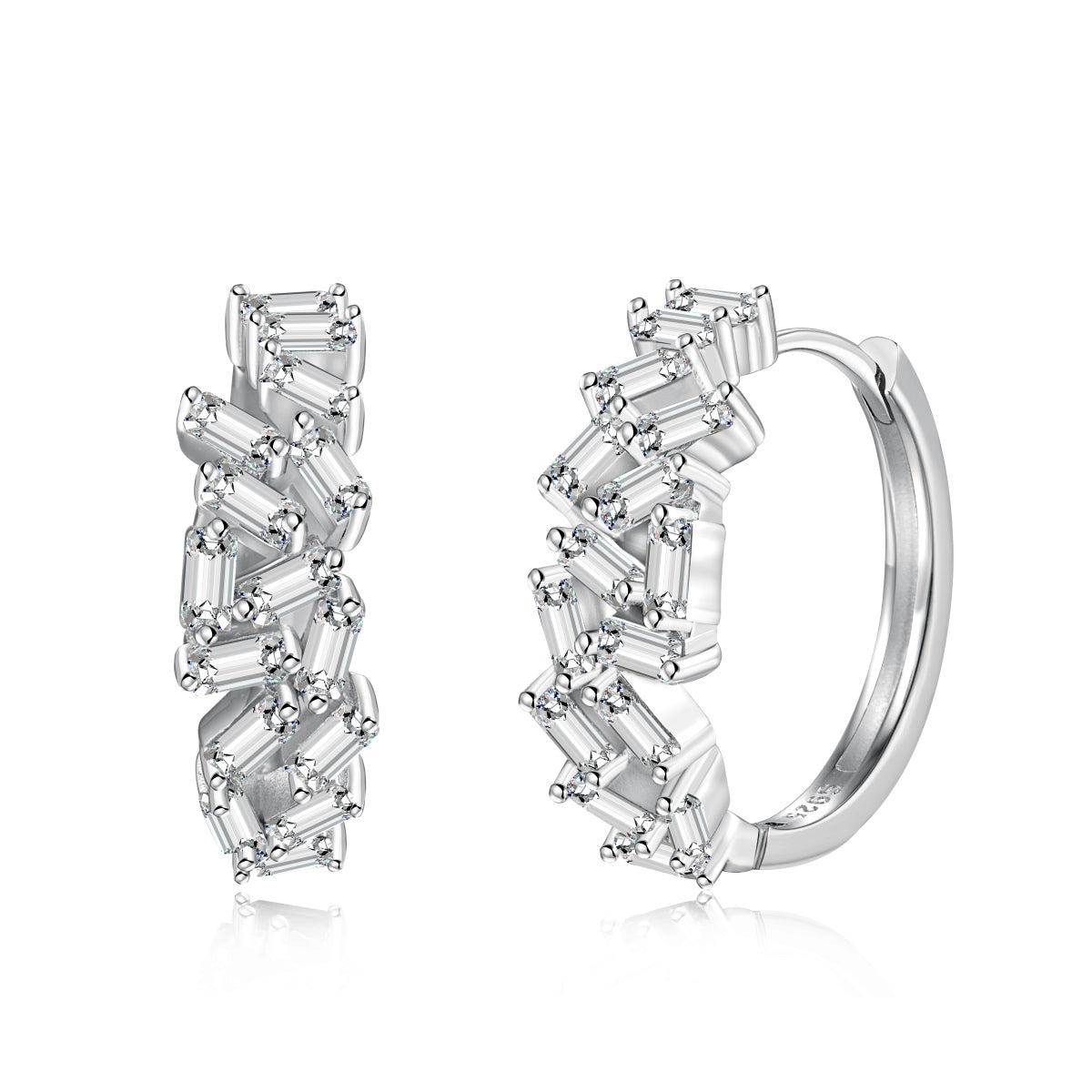 [Clover Jewelrys]Dazzling Colorful Emerald Cut Daily Earrings