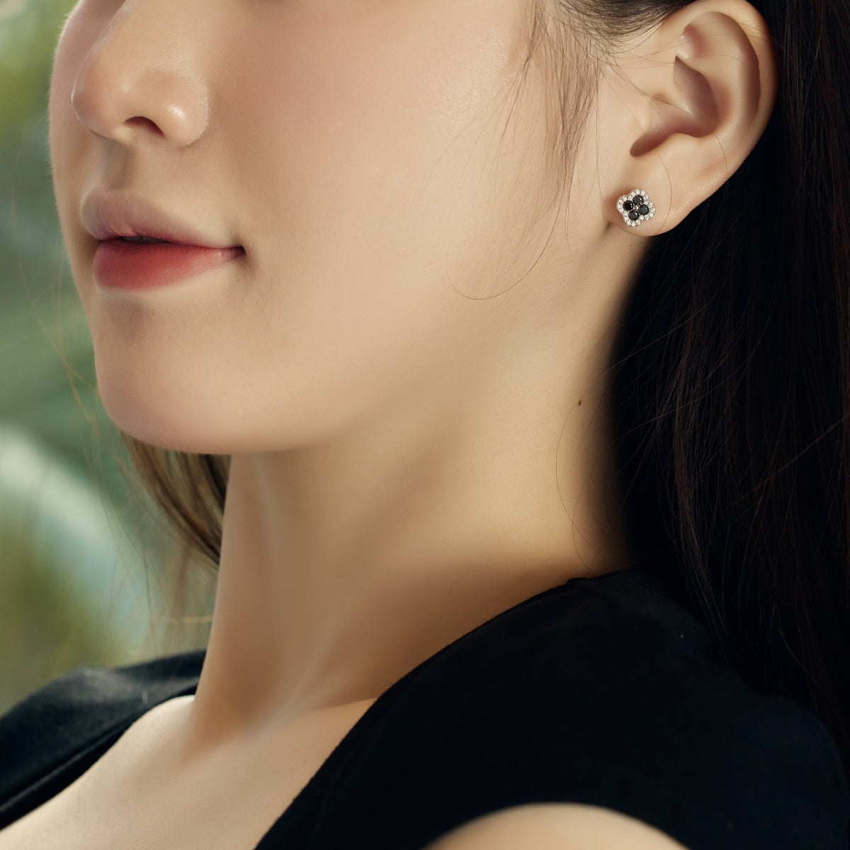 [Clover Jewelrys]Four-Leaf Clover Flower Shaped Earrings