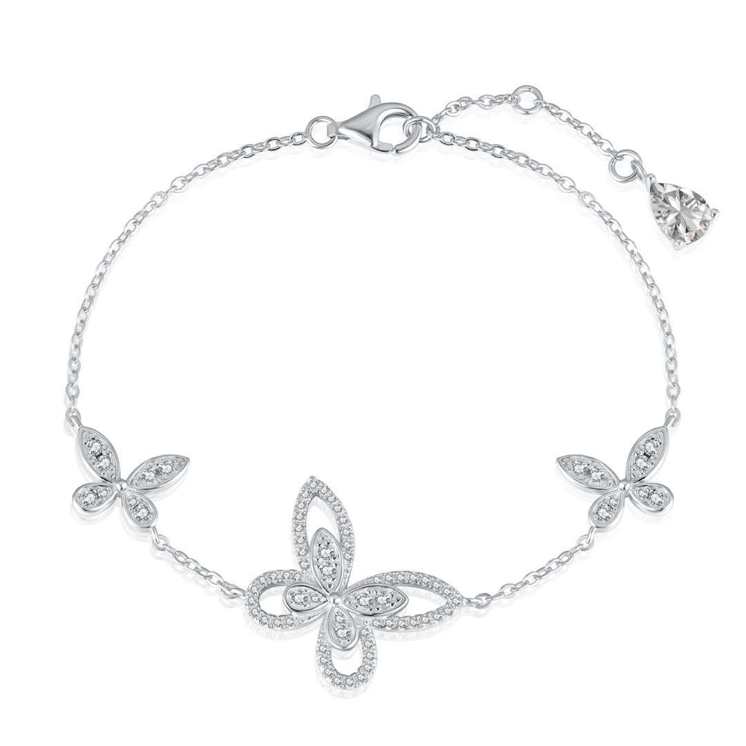 [Clover Jewelrys]Delicate Butterfly Pendant Bracelet