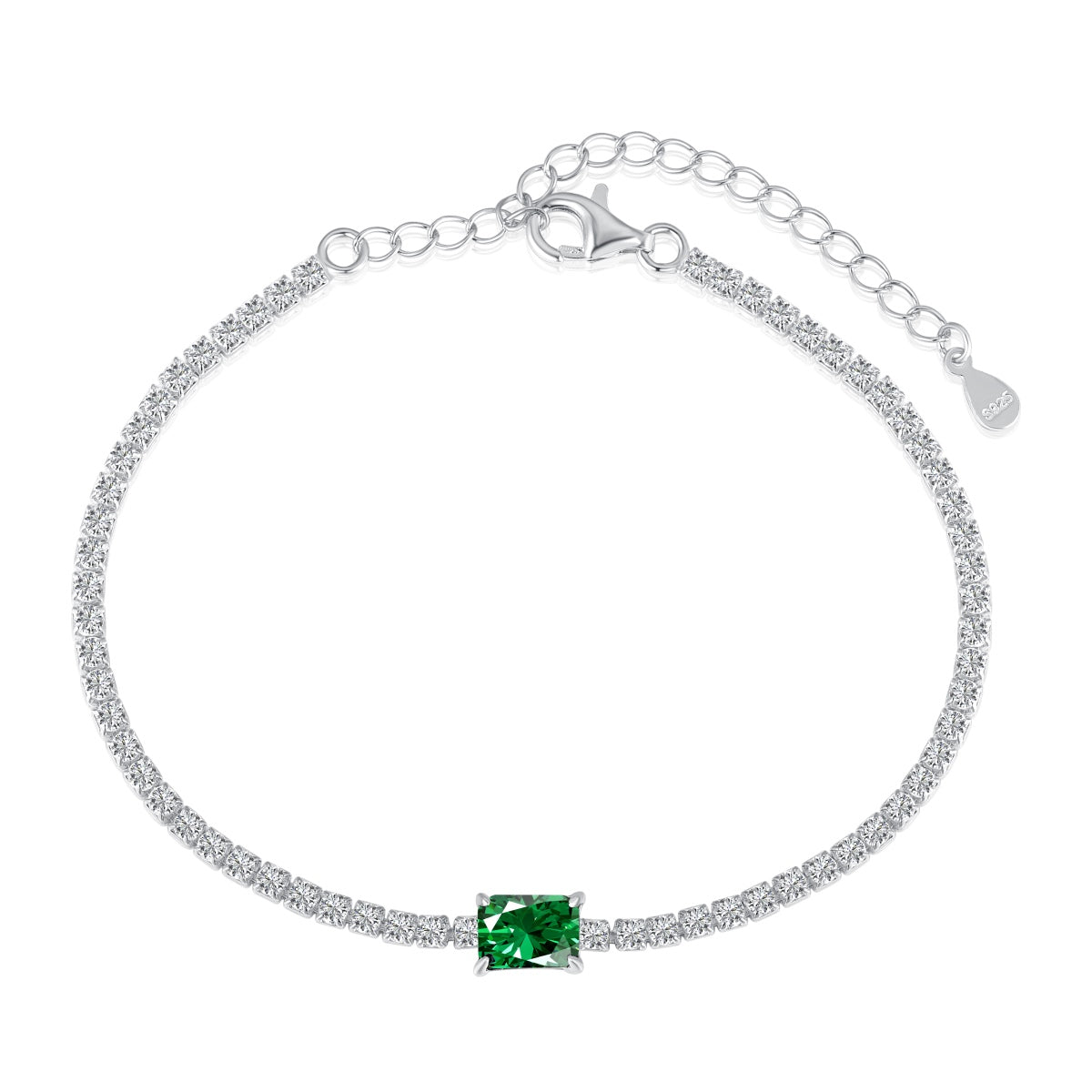 [Clover Jewelrys]1.0 Carat Unique Emerald Cut Banquet Bracelet