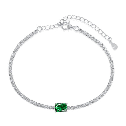 [Clover Jewelrys]1.0 Carat Unique Emerald Cut Banquet Bracelet