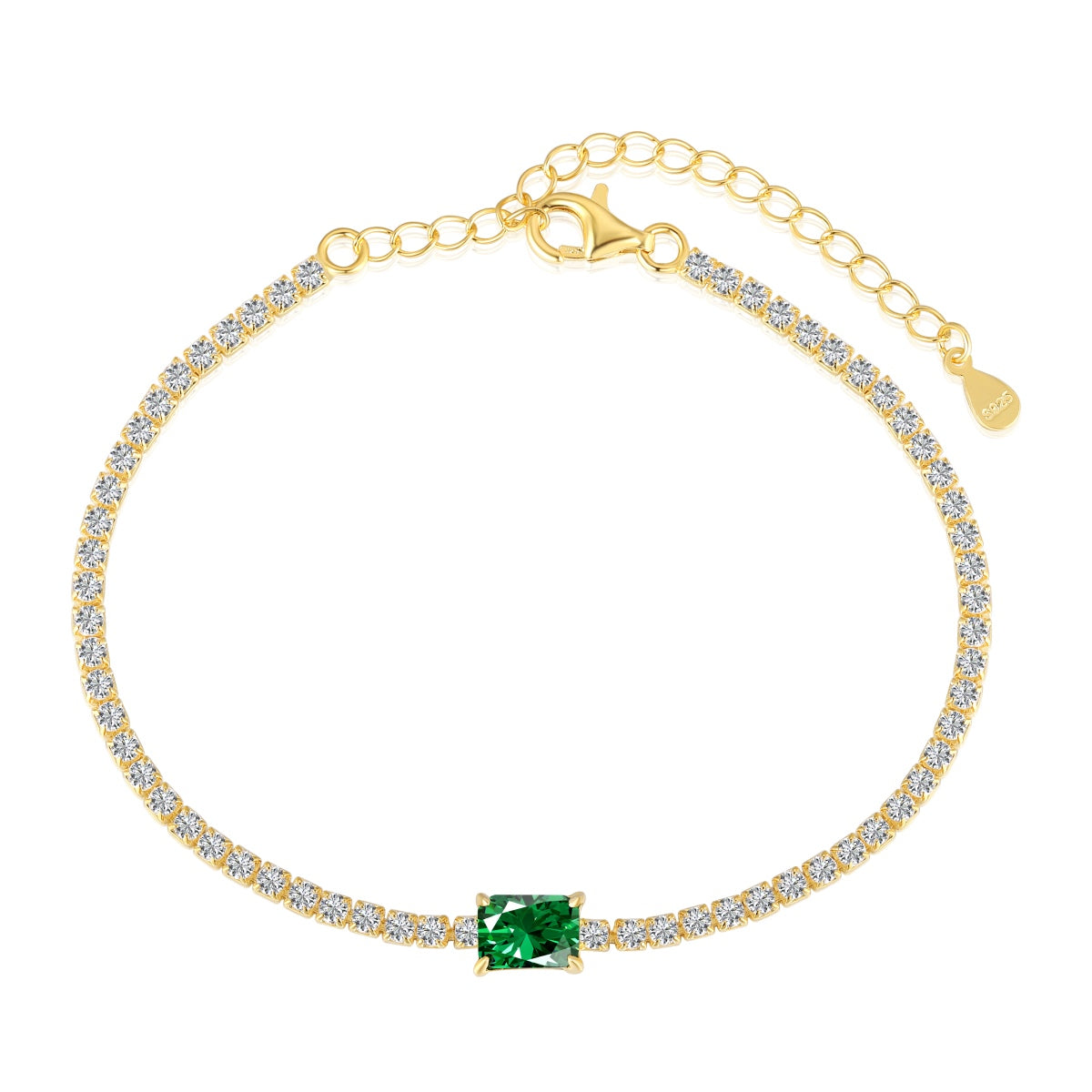 [Clover Jewelrys]1.0 Carat Unique Emerald Cut Banquet Bracelet