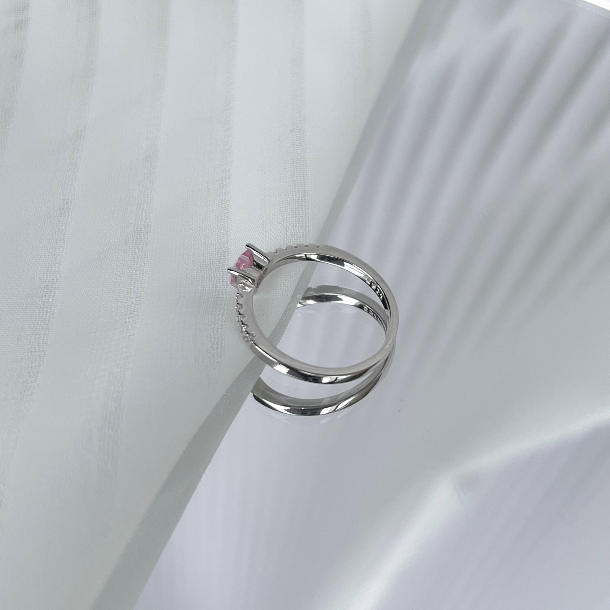 [Clover Jewelrys]0.5 Carat CaratEternity Charming Heart Shape Lover Ring