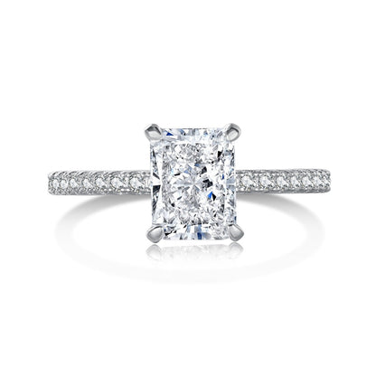 [Clover Jewelrys]2.0 Carat Dazzling Sparkling Radiant Cut Party Ring