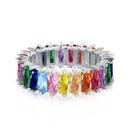 [Clover Jewelrys]Unique Colorful Radiant Cut RIng