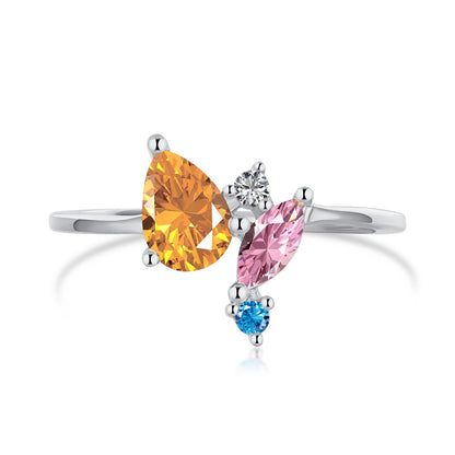 [Clover Jewelrys]Radiant Colorful Multi Cut Daily Ring