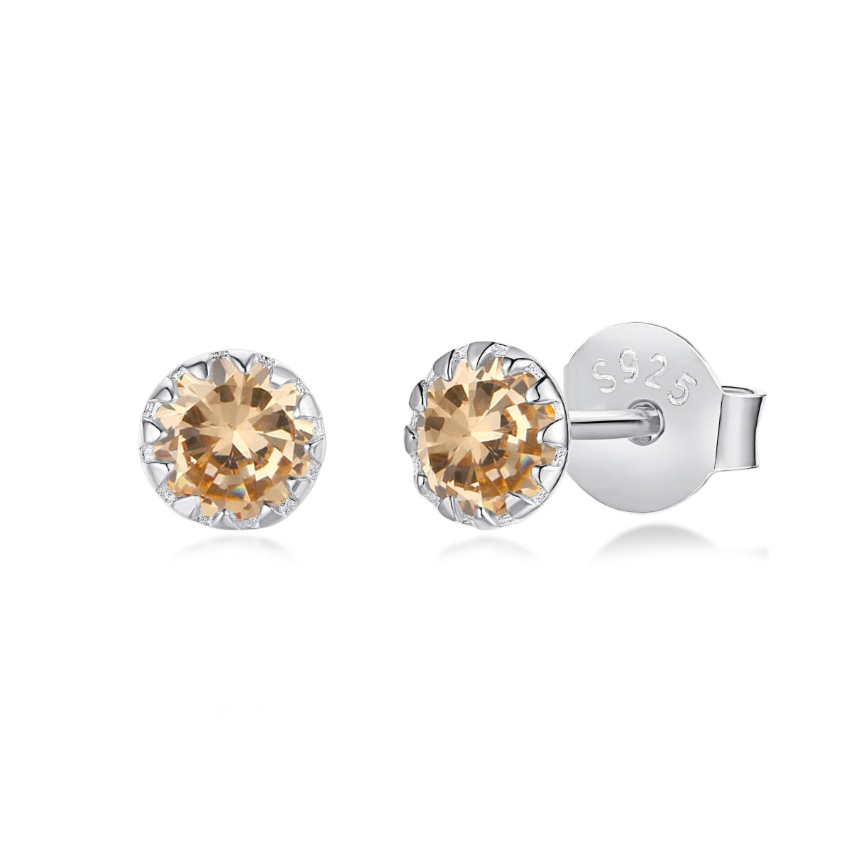 [Clover Jewelrys]Sparkling Colorful Round Shape Earrings