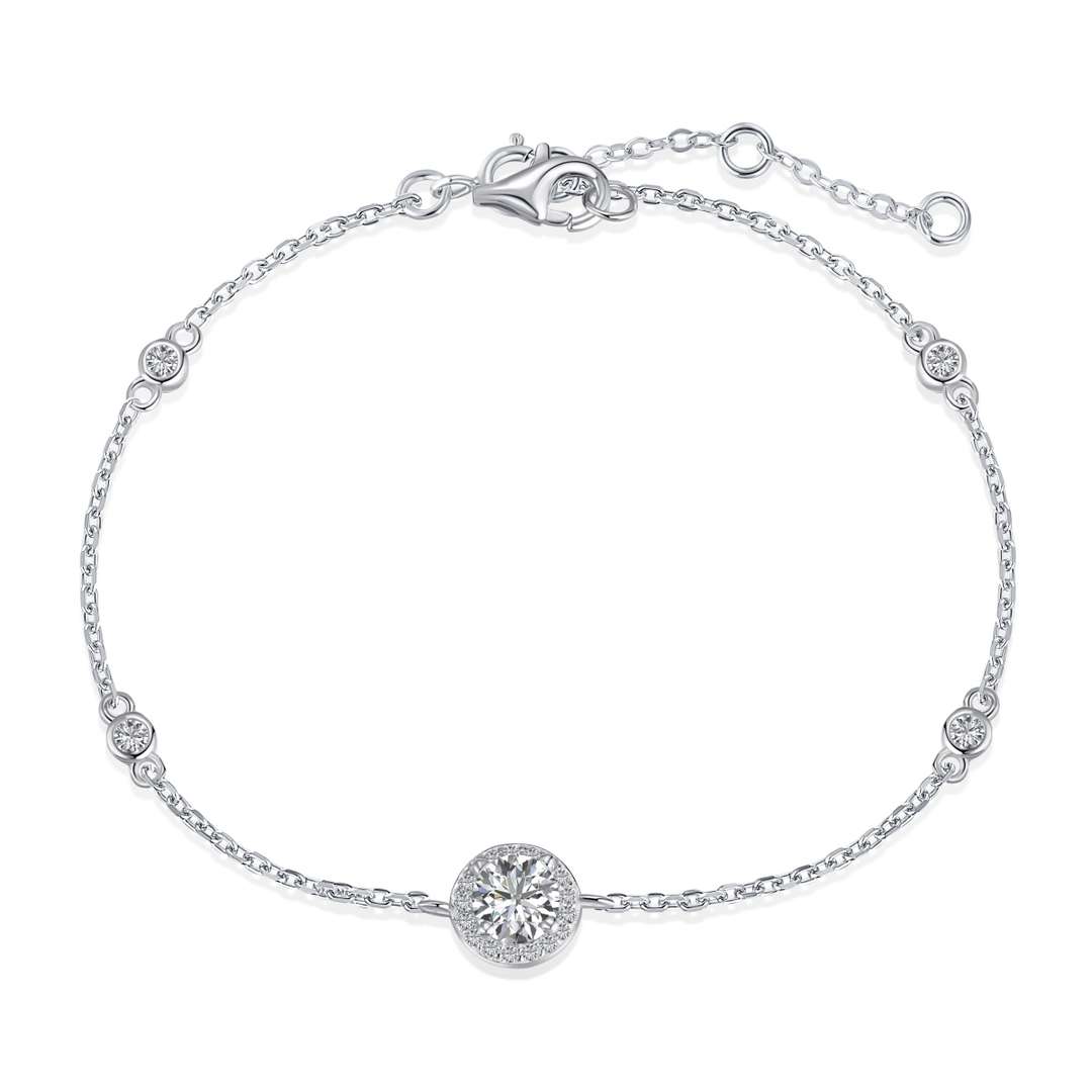 [Clover Jewelrys]Dazzling Round Cut Shape Bracelet