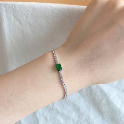 [Clover Jewelrys]1.0 Carat Unique Emerald Cut Banquet Bracelet