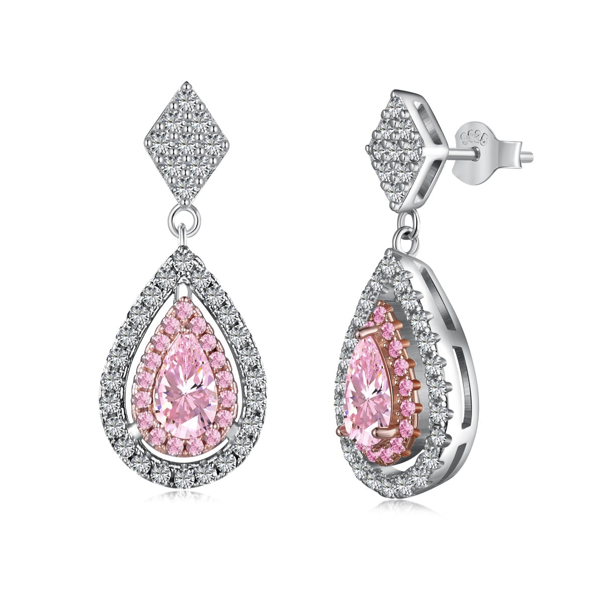 [Clover Jewelrys]Ornate Delicate Water Drop Shape Banquet Earrings