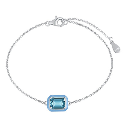 [Clover Jewelrys]2.0 Carat Sparkling Colorful Emerald Cut Daily Bracelet