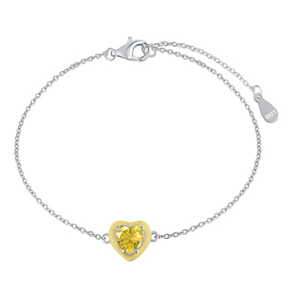 [Clover Jewelrys]Sparkling Romantic Heart Shape Lover Bracelet