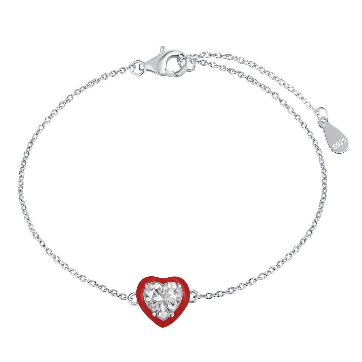 [Clover Jewelrys]Sparkling Romantic Heart Shape Lover Bracelet