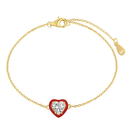 [Clover Jewelrys]Sparkling Romantic Heart Shape Lover Bracelet