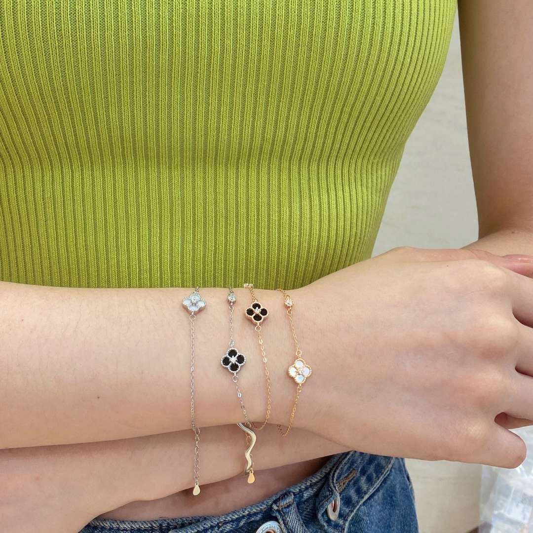 [Clover Jewelrys]Delicate Four Leaf Clover Bracelet