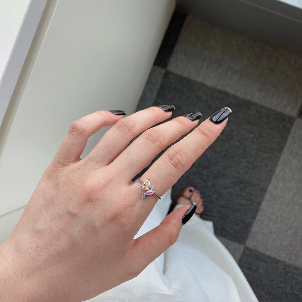 [Clover Jewelrys]Radiant Colorful Multi Cut Daily Ring