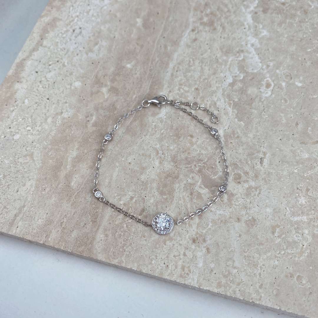 [Clover Jewelrys]Dazzling Round Cut Shape Bracelet