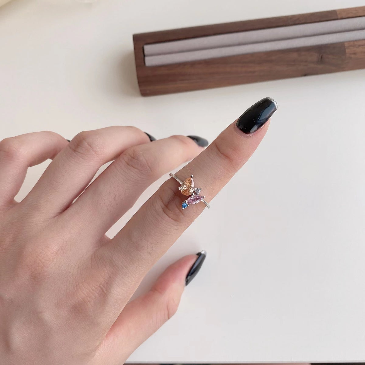 [Clover Jewelrys]Radiant Colorful Multi Cut Daily Ring