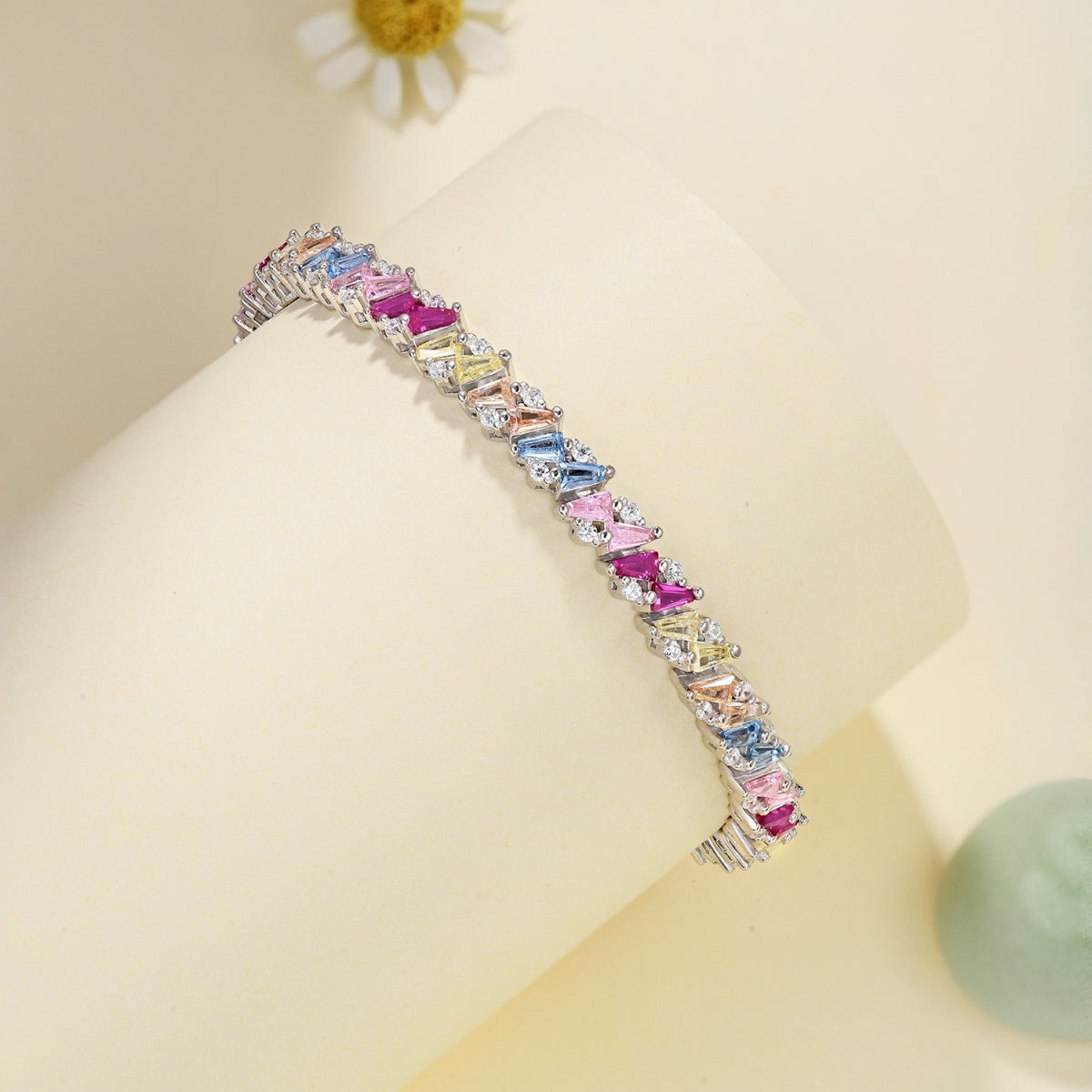 [Clover Jewelrys]Ornate Sparkling Multi Cut Party Bracelet