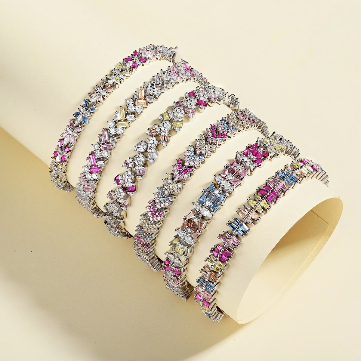 [Clover Jewelrys]Sparkling Exquisite Multi Cut Party Bracelet