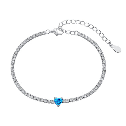 [Clover Jewelrys]0.5 Carat Elegant Romantic Heart Shape Lover Bracelet