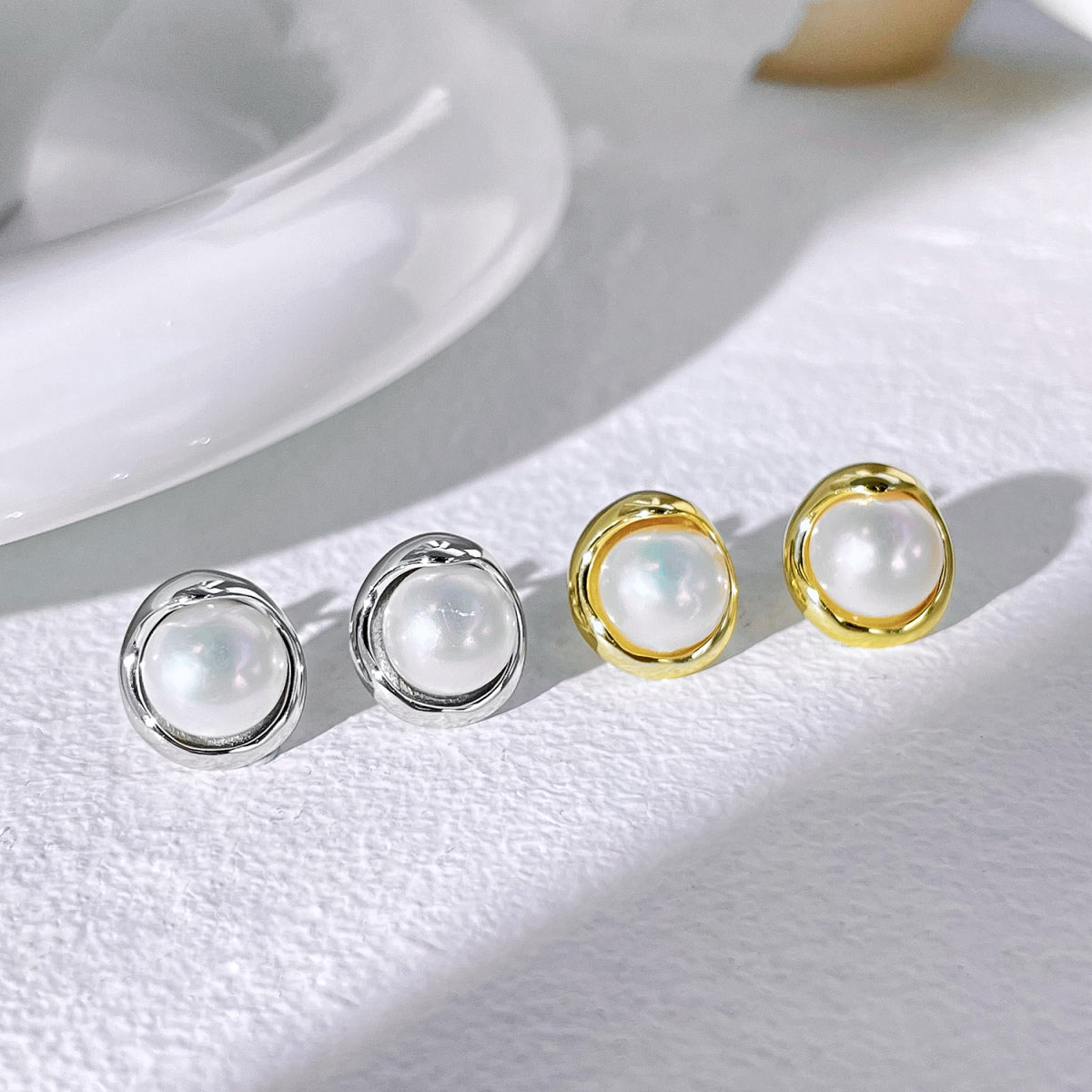 [Clover Jewelrys]Dainty Bread Pearl Earrings