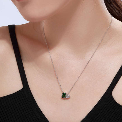 [Clover Jewelrys]Dazzling Square & Heart Shape Necklace