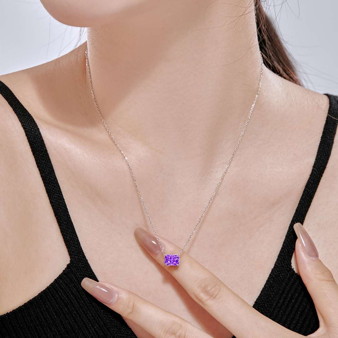 [Clover Jewelrys]Luxurious Square Shape Colorful Necalack