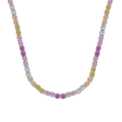 [Clover Jewelrys]Delicate Colorful Tennis Necklace