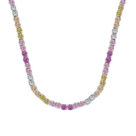 [Clover Jewelrys]Delicate Colorful Tennis Necklace