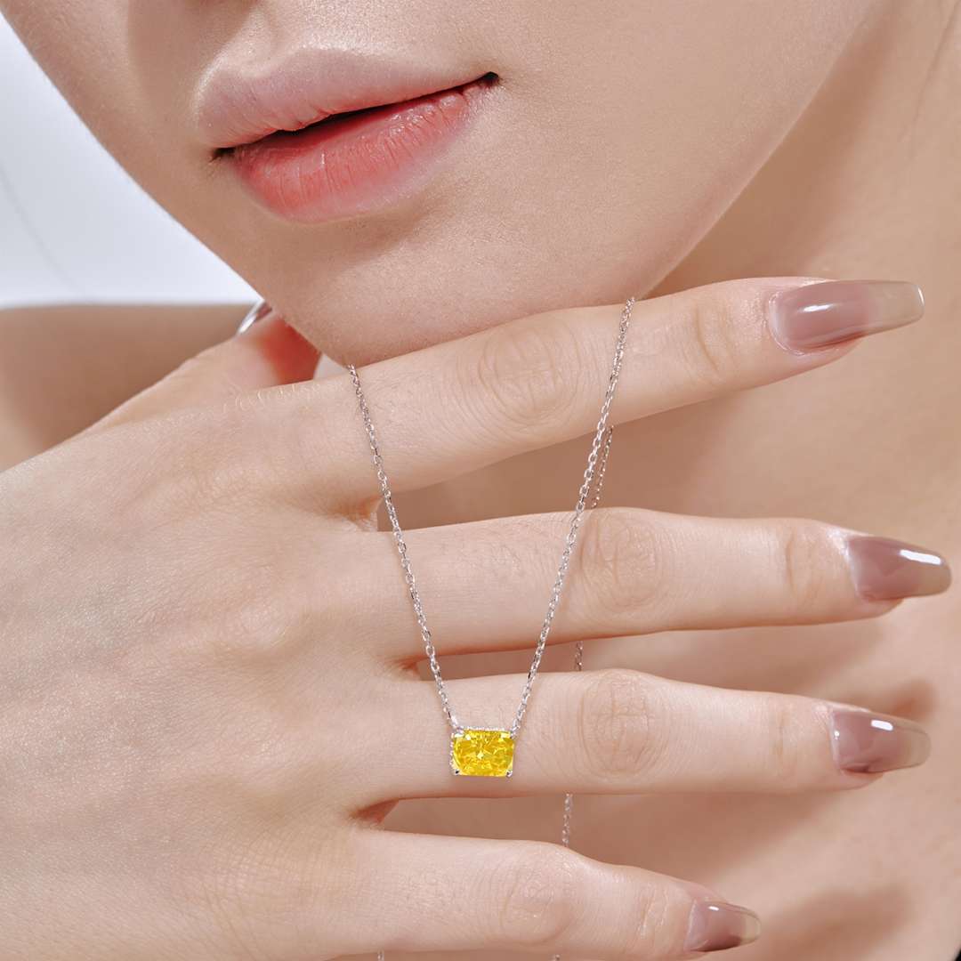 [Clover Jewelrys]Luxurious Square Shape Colorful Necalack