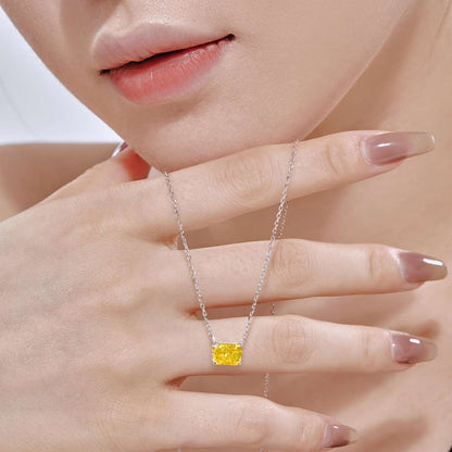 [Clover Jewelrys]Luxurious Square Shape Colorful Necalack