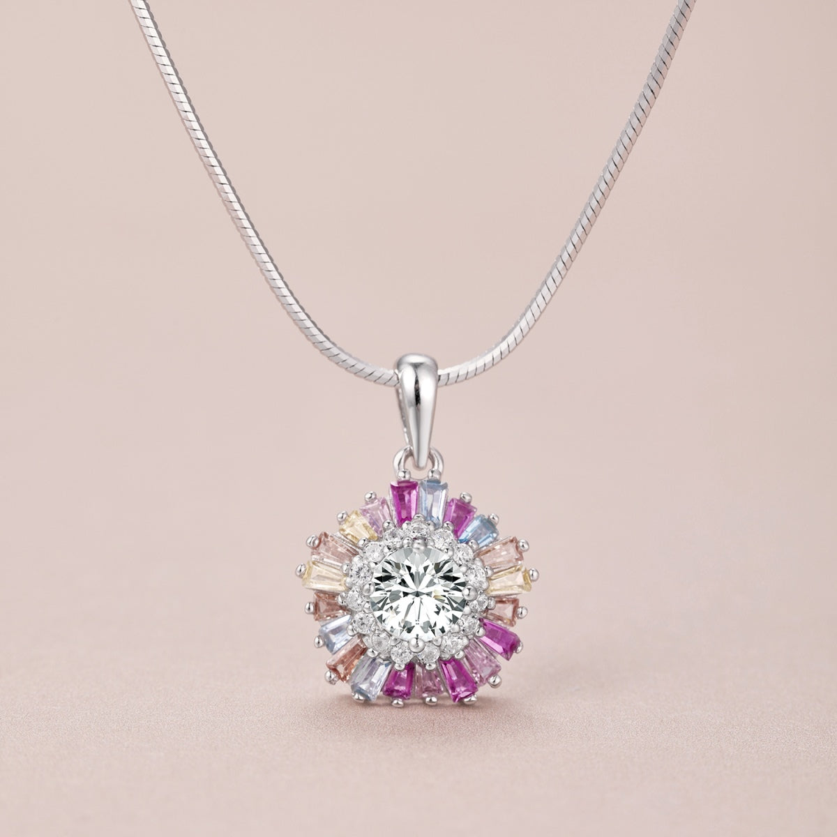 [Clover Jewelrys]Charming Flower Colorful Necklace