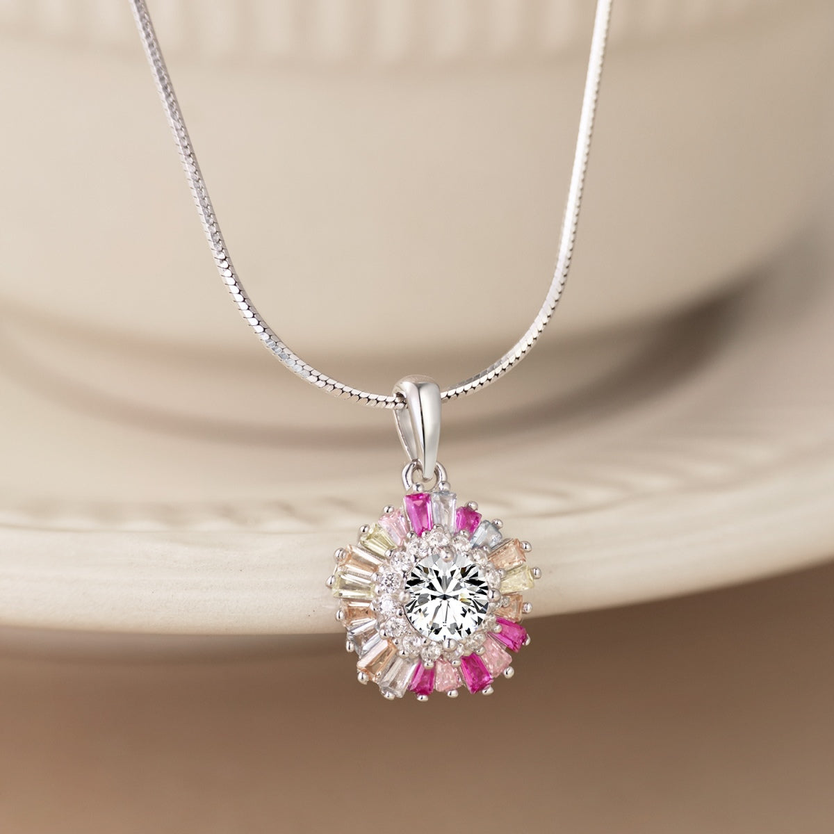 [Clover Jewelrys]Charming Flower Colorful Necklace