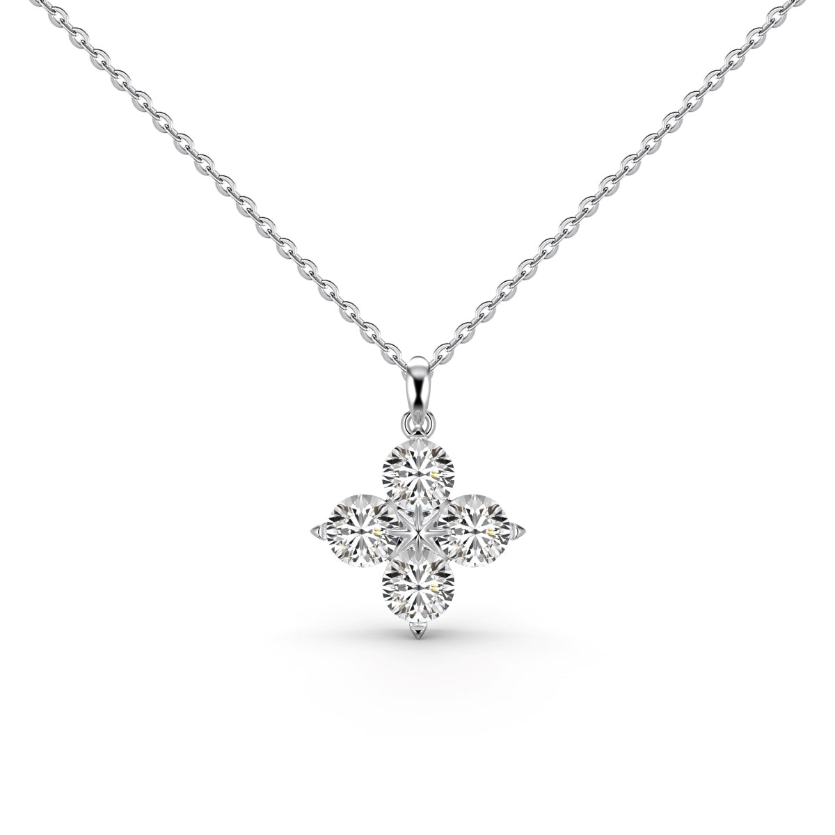 [Clover Jewelrys]Four-Leaf Clover And Eight-Pointed Star Necklace