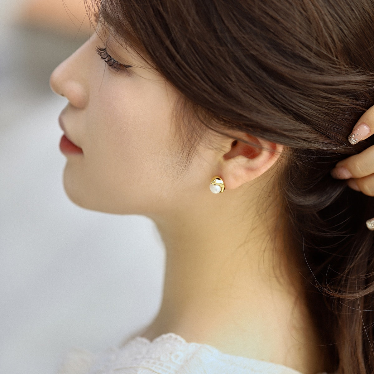 [Clover Jewelrys]Dainty Bread Pearl Earrings