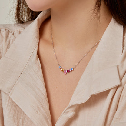 [Clover Jewelrys]Dainty Colorful Heart Necklace